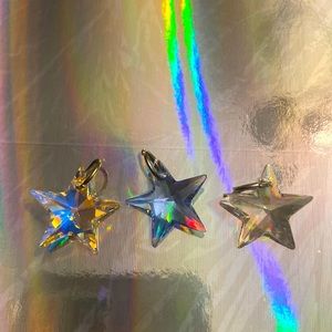 Set of Three Swarovski Star Pendants